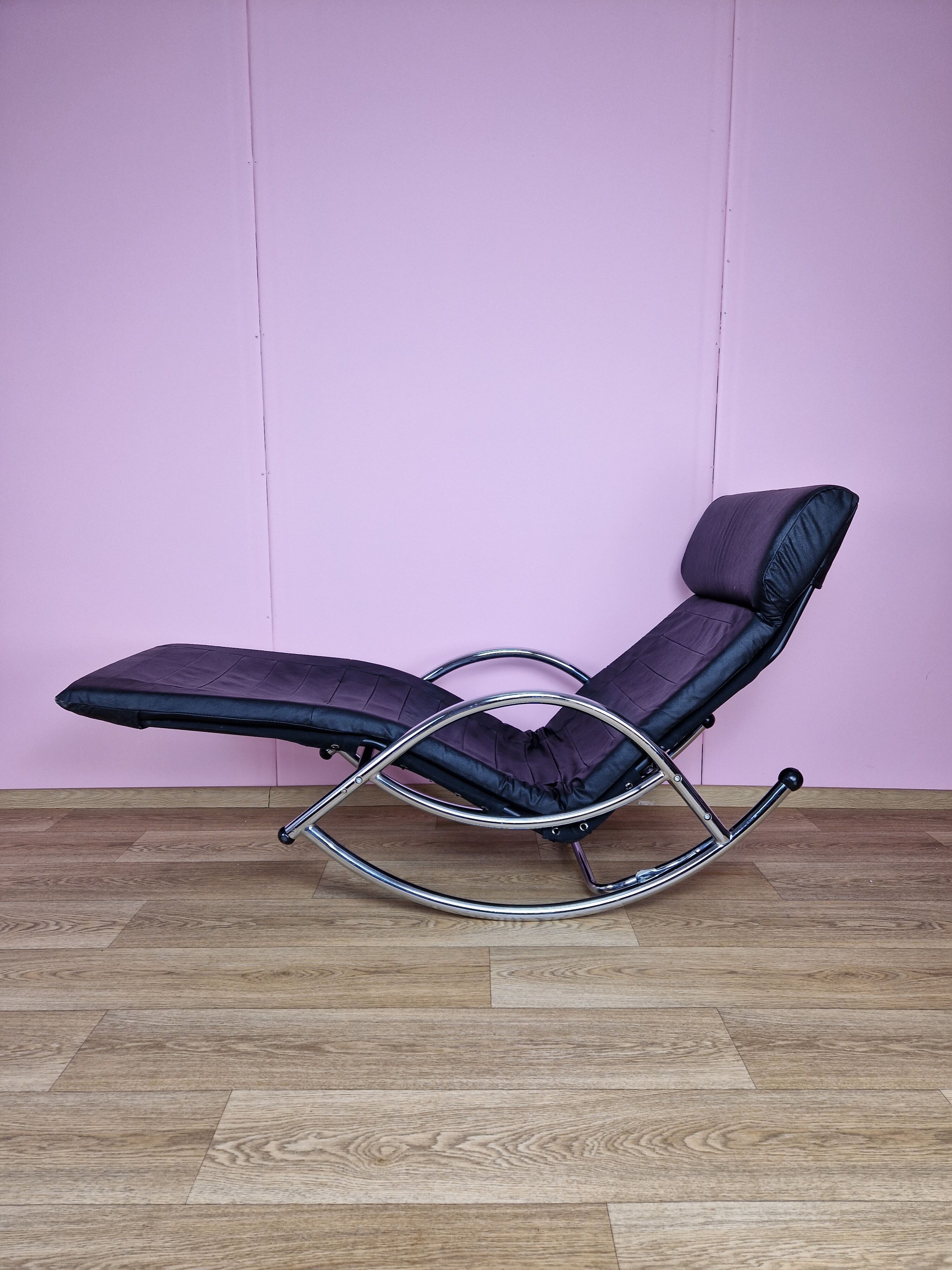 Vintage italian rocking chaise lounge, 1970s