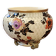 Old large Lunéville flower pot with Japanese floral decor