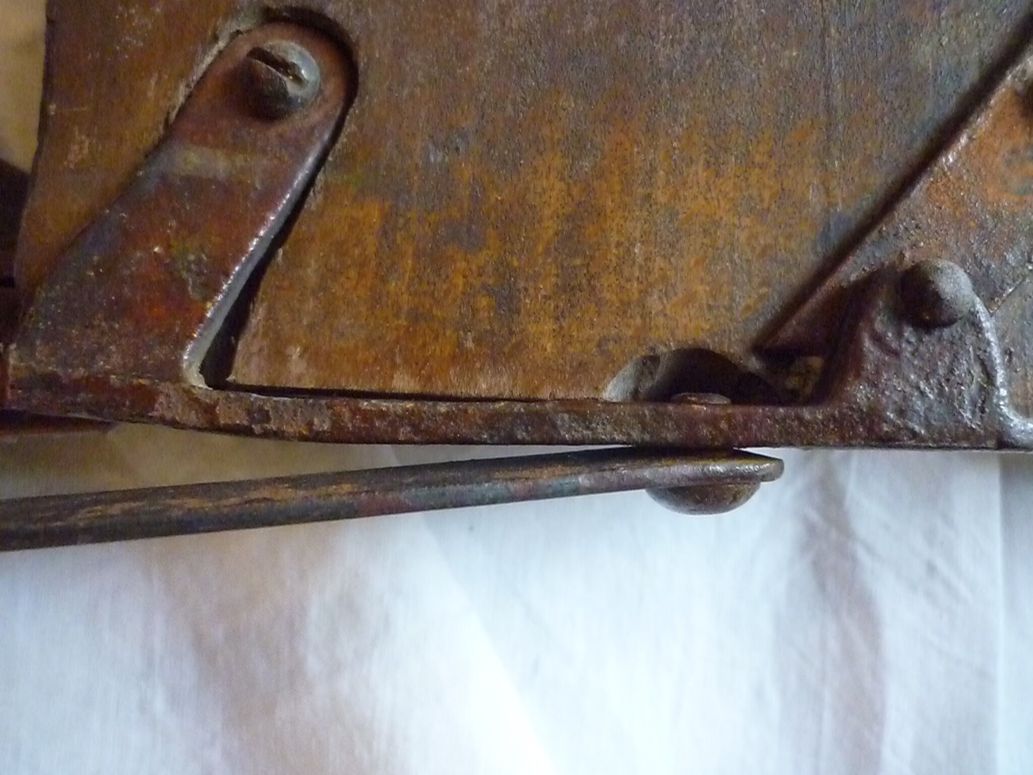 Industrial metal and wood workshop stepladder