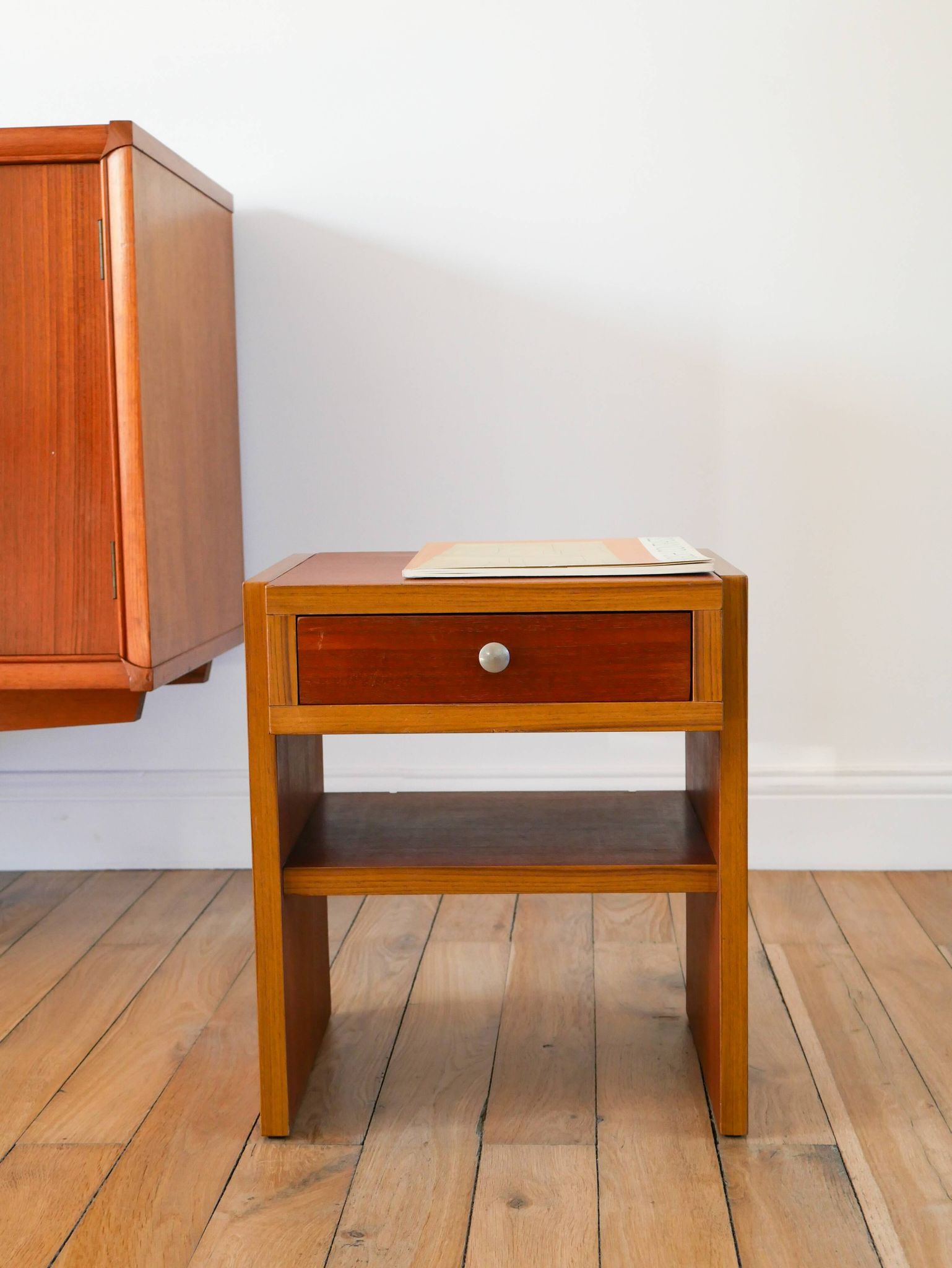 Small teak bedside table, Mid-Century, 1960