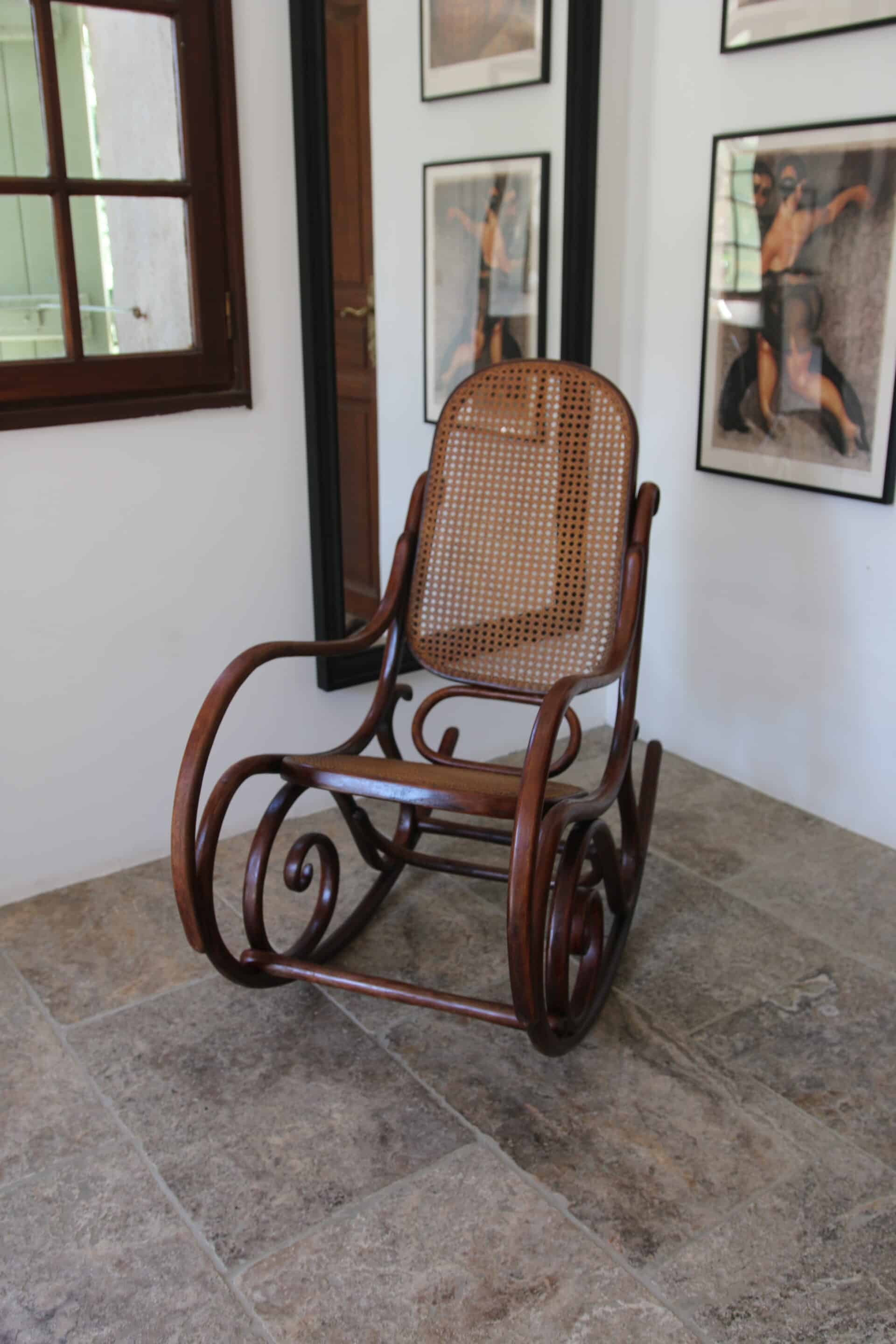 Vintage Thonet rocking chair, 1970s.