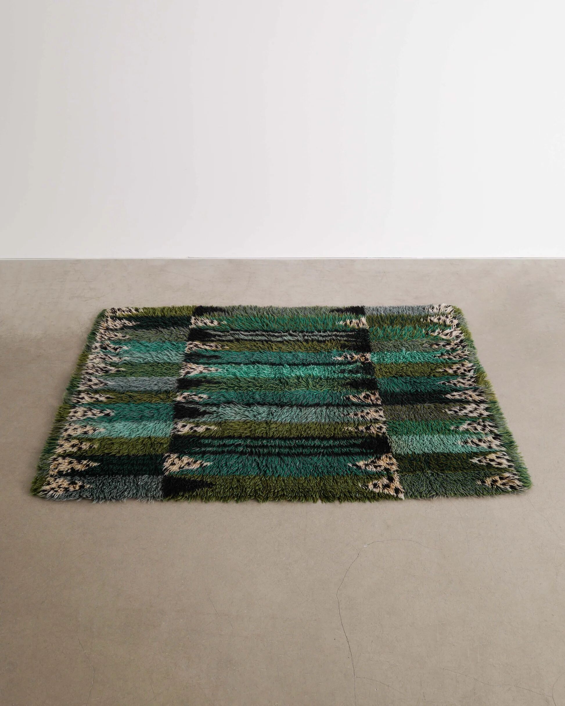 Swedish Mid Century Woven Wool Pile Rug by Marianne Richter, 1960s