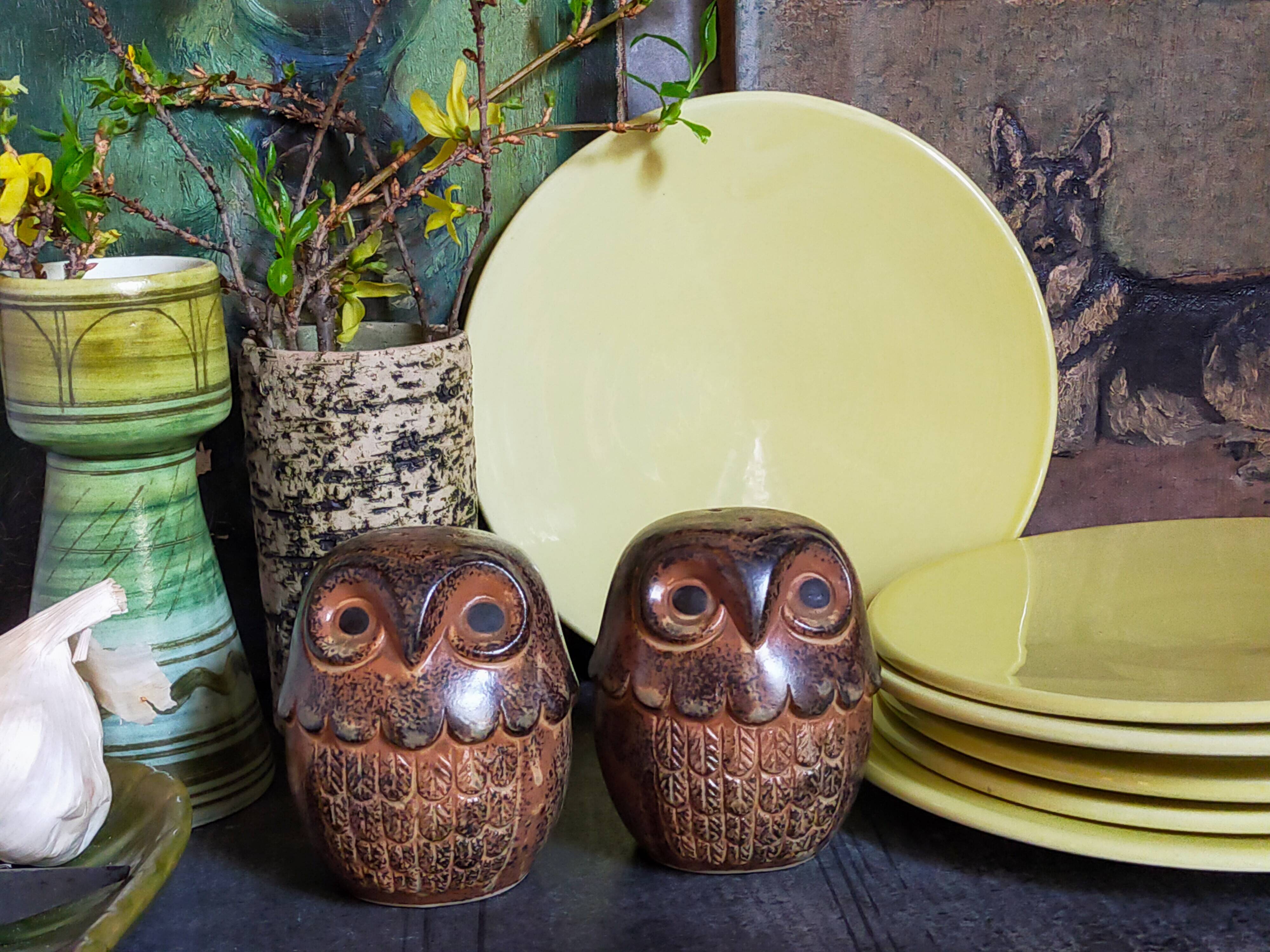 Six vintage Czech ceramic dessert plates