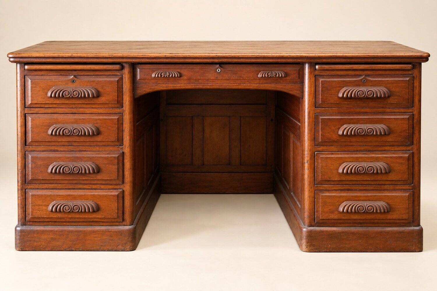 Minister's desk with drawers – Napoleonic III period – Solid walnut