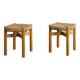 Pair of French Mid Century Wooden Meribel Stools by Charlotte Perriand 1960