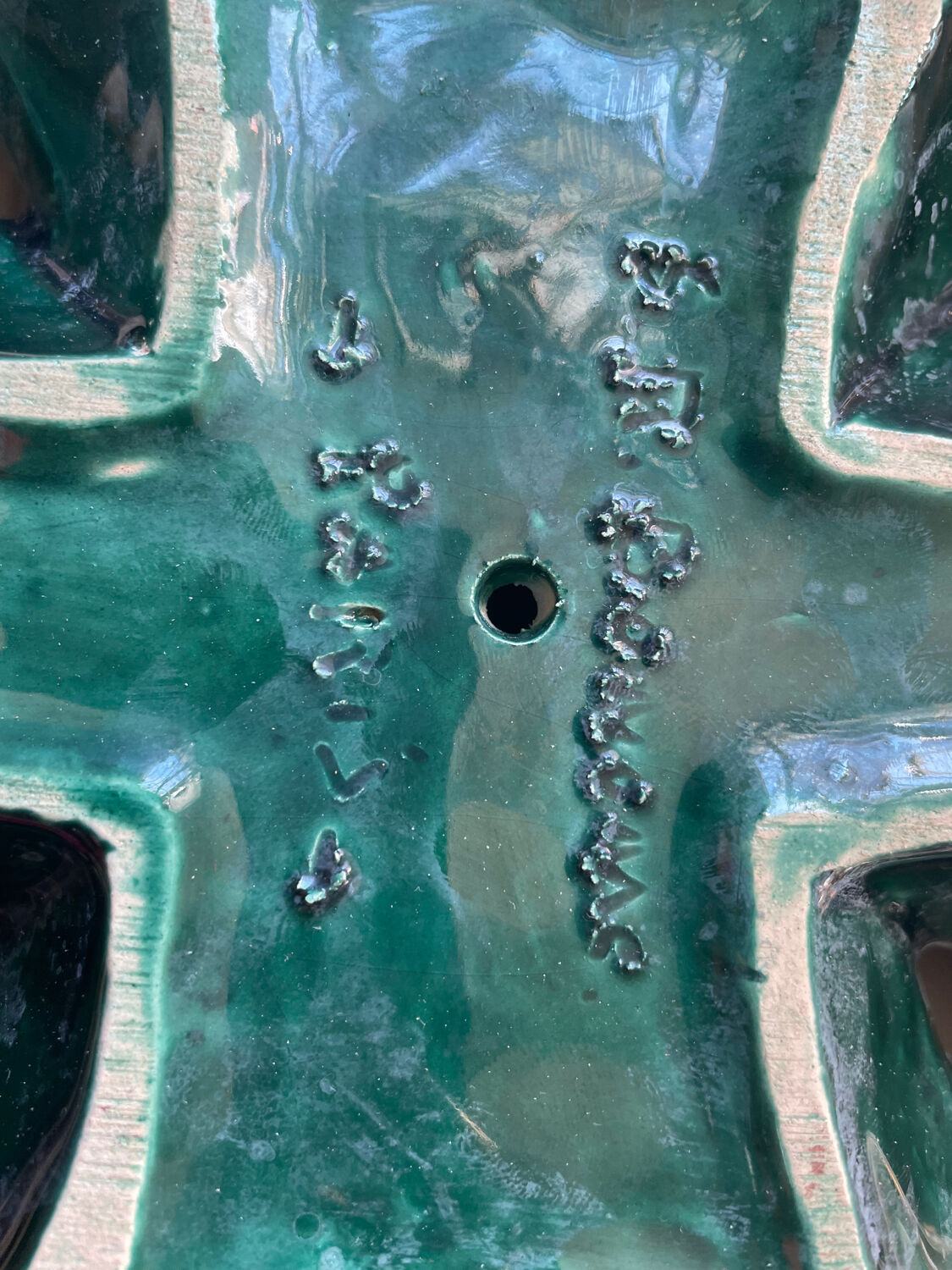 Flower glazed ceramic dish