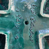 Flower glazed ceramic dish