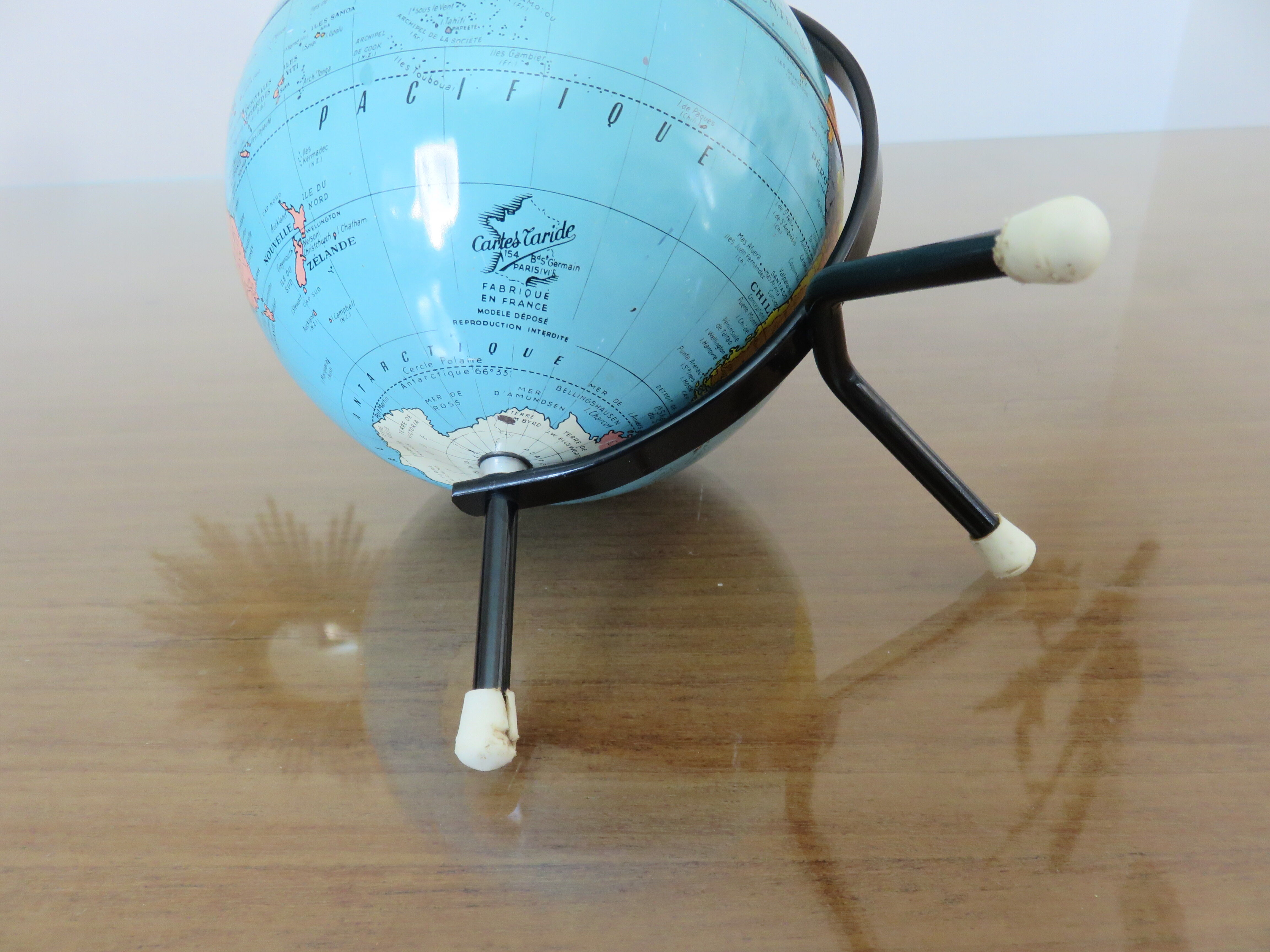 World map globe globe sheet metal tripod taride maps 60s 70s
