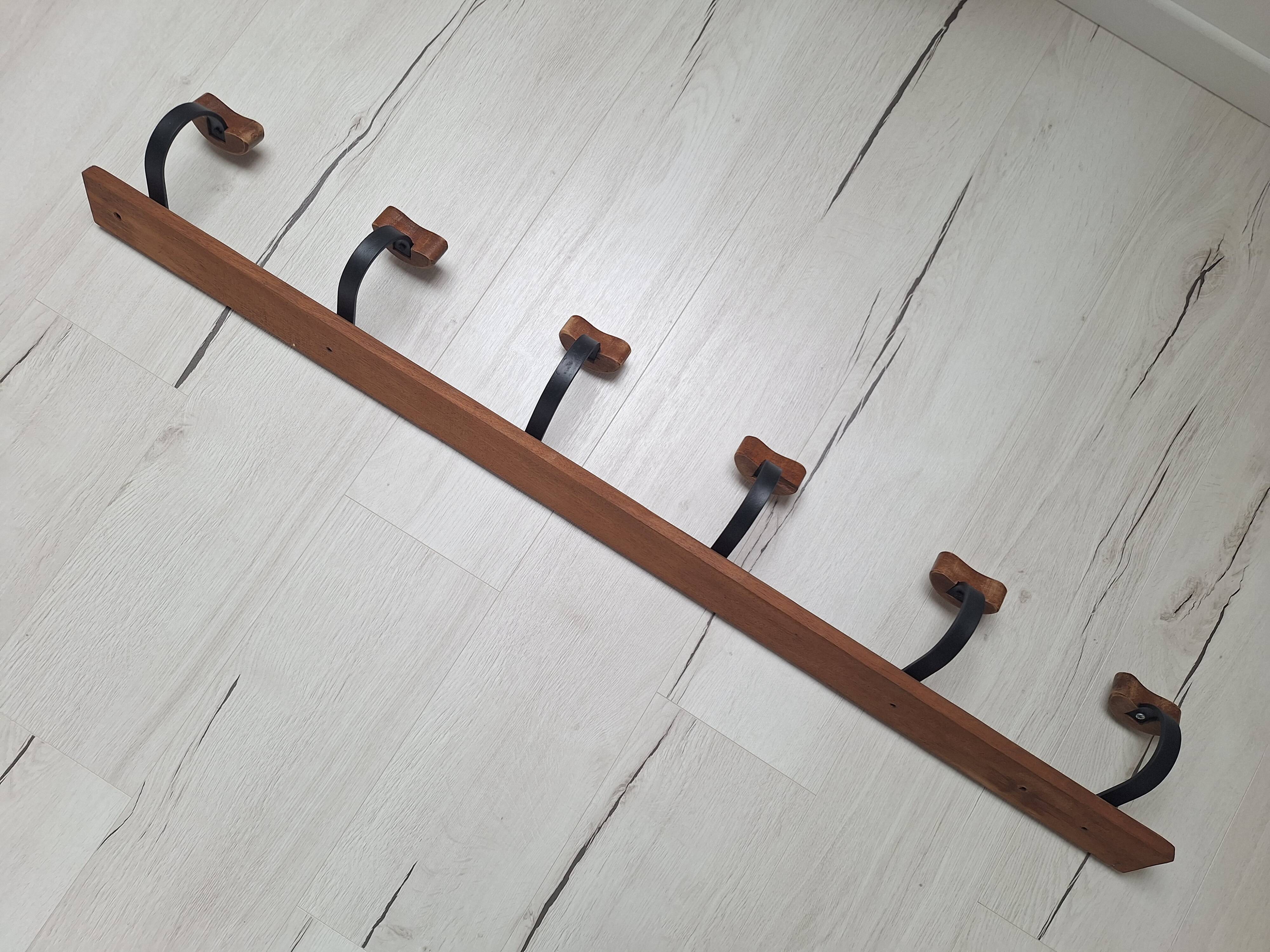 Wooden and metal wall hook