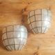 Pair of sconces in brass and mother-of-pearl