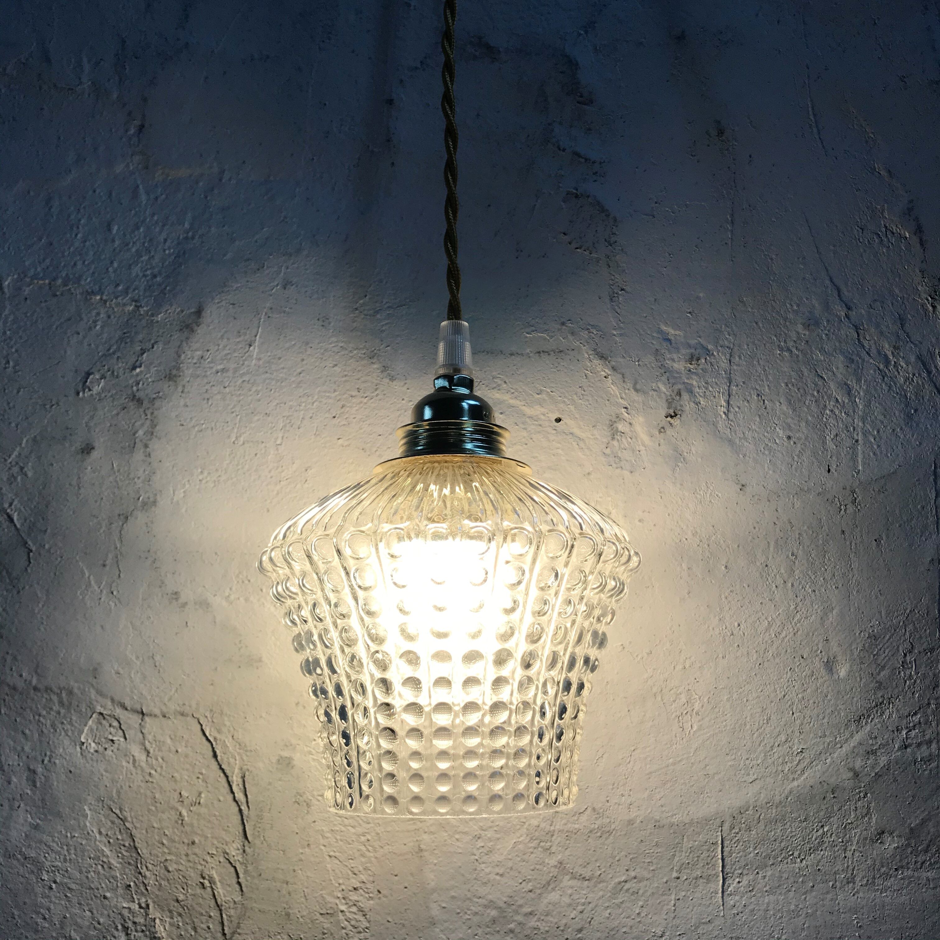 Vintage glass hanging lamp