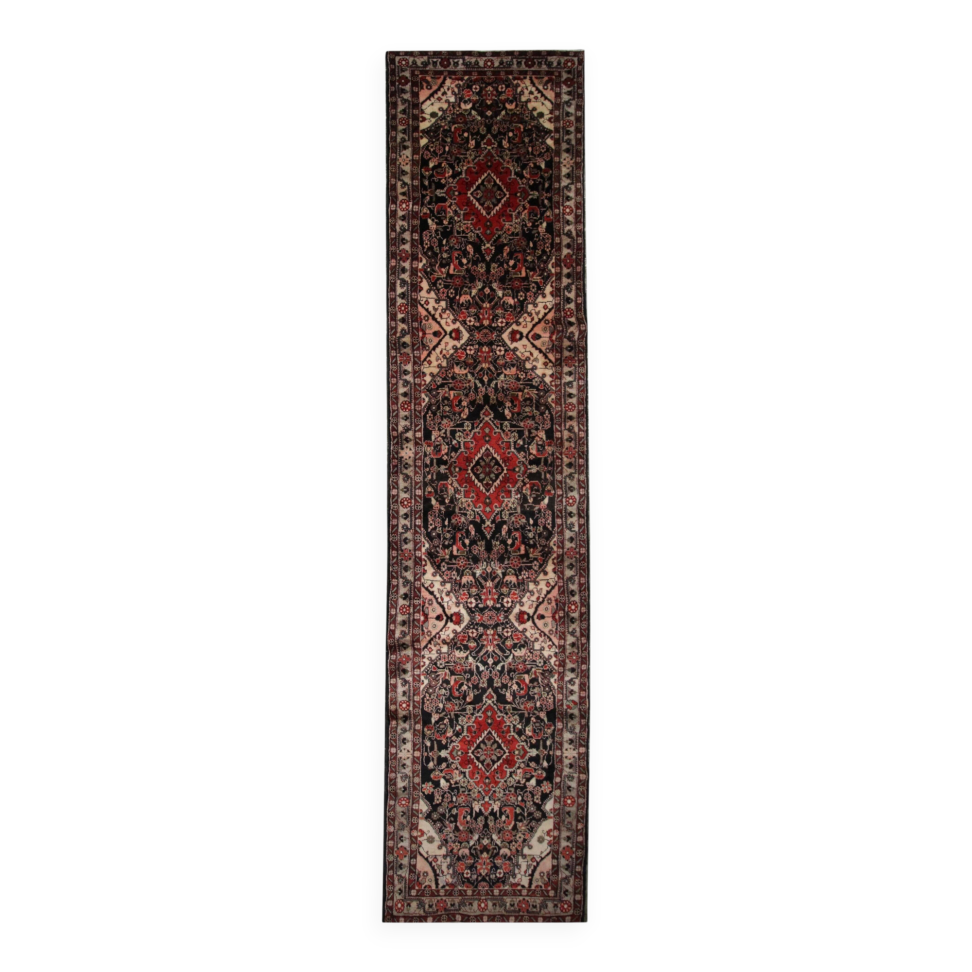 Handmade Oriental Wool Runner, Long Stair Runner Rustic Medallion Carpet