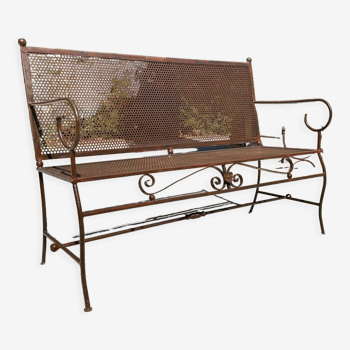 Handcrafted wrought iron garden bench