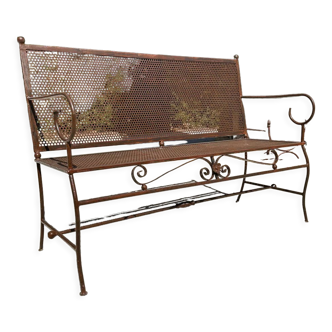 Handcrafted wrought iron garden bench