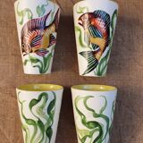 Pitcher and its 4 Vallauris cups