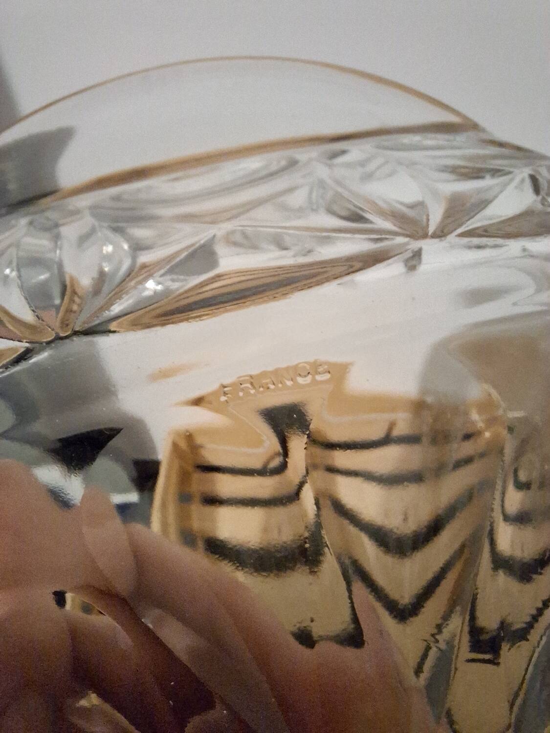 Glass butter dish France