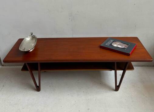 Large vintage Scandinavian teak coffee table by Kurt Østervig - 1950s