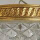 Brass and crystal diamond point ceiling light, France