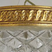 Brass and crystal diamond point ceiling light, France