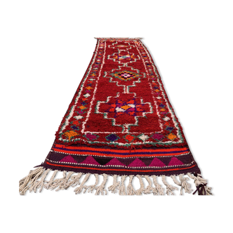 Vintage Turkish  Tribal Runner 330x90 cm veg dye wool rug tribal, handmade