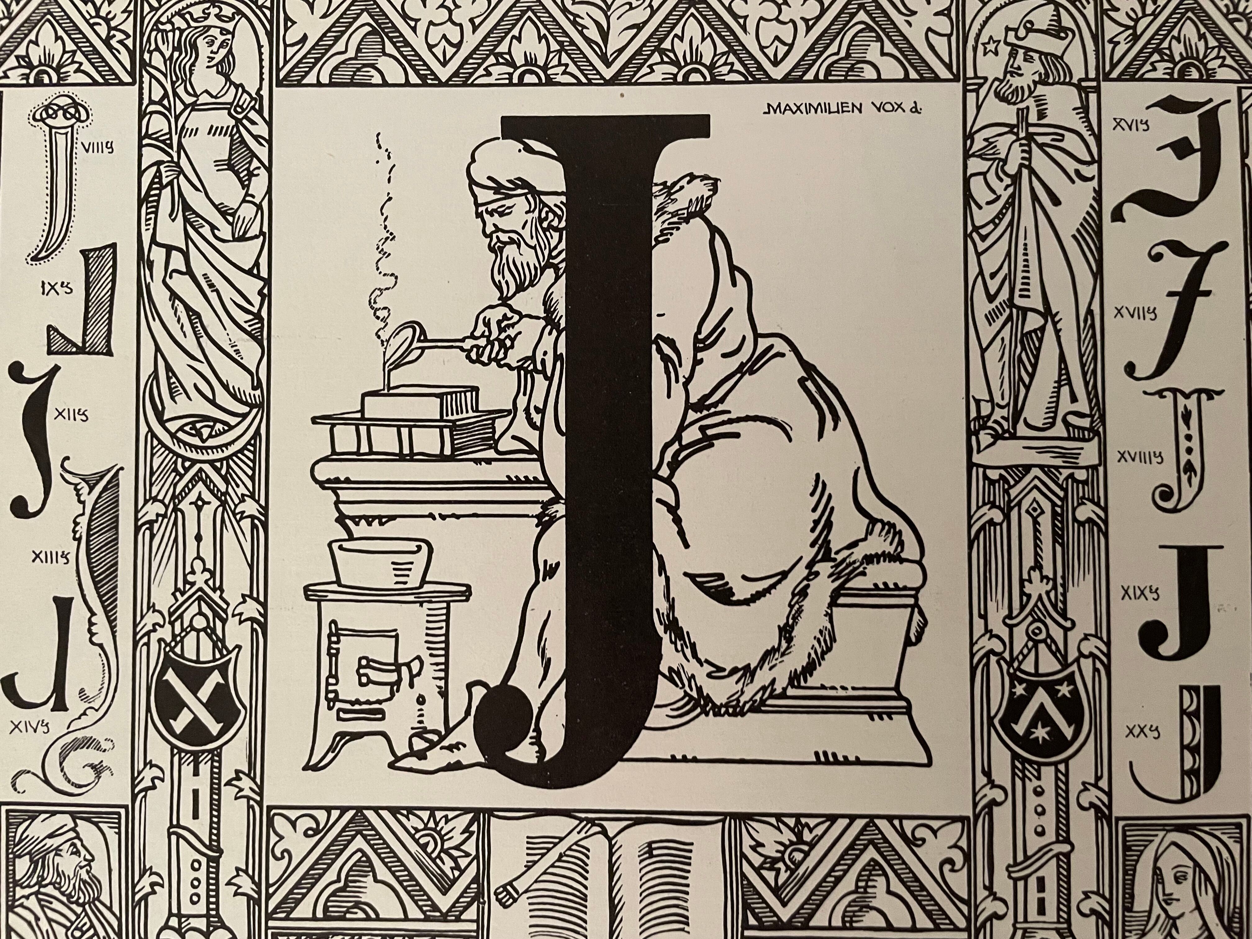 Lithograph letter J - 1930