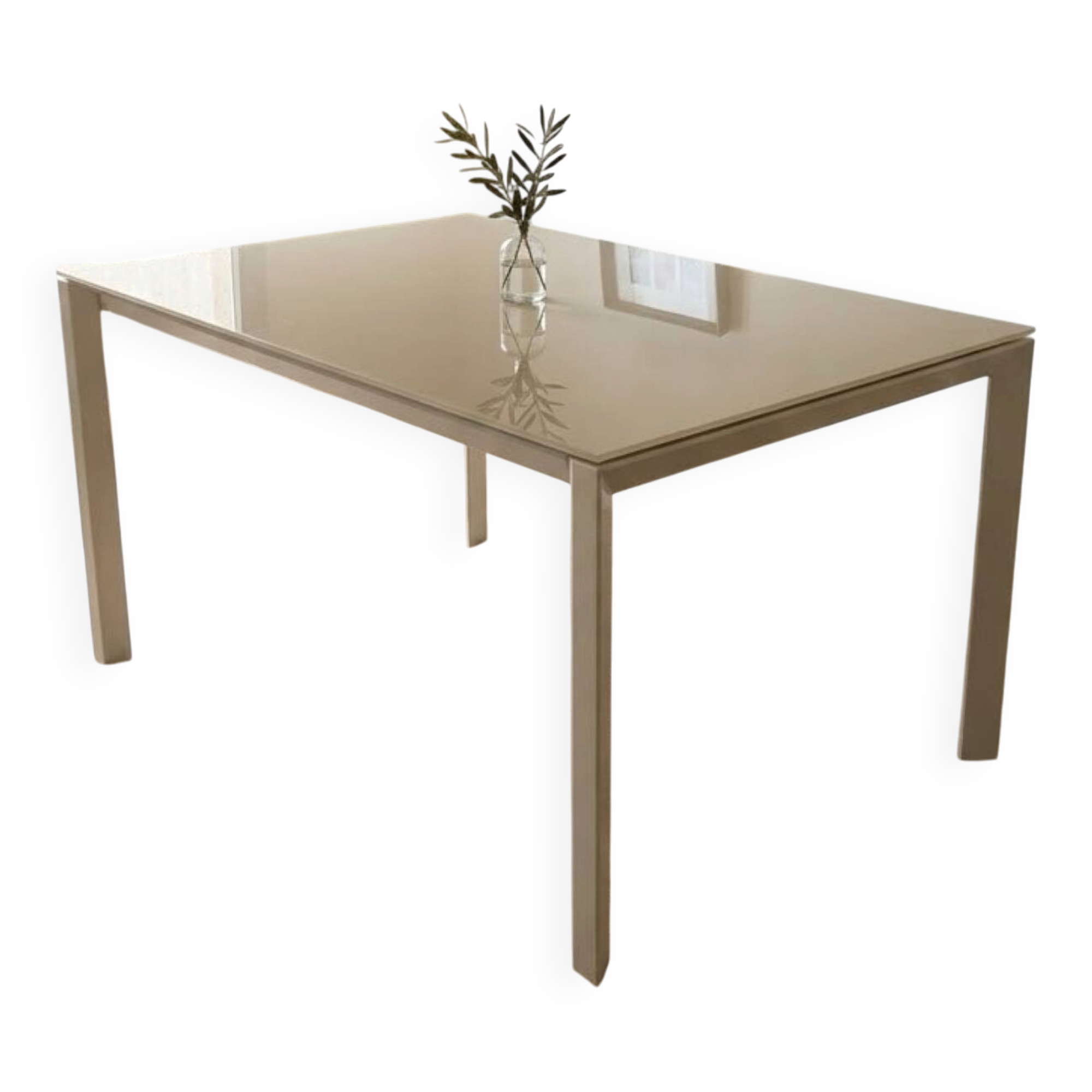 Extendable dining table 'Baron' by Calligaris, glass and metal