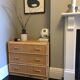 Commode du milieu du siècle en rotin et bambou