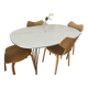 Table Superellipse B611 blanc et piètement chromé, Fritz Hansen