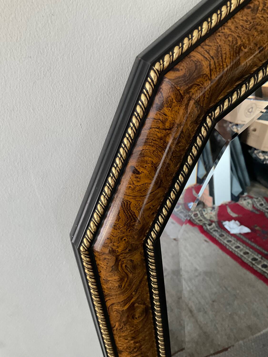 Large vintage Italian wooden mirror