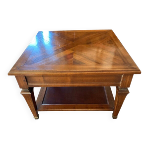 Table basse en noyer - marqueterie