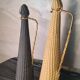 Lot of Scoubidou bottles from the 1960s to the 1970s, 1 black and 1 cream 44x10