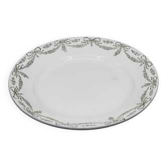 Large Round Dish - Sainte Amandinoise Earthenware - Empire Model - Vintage - French