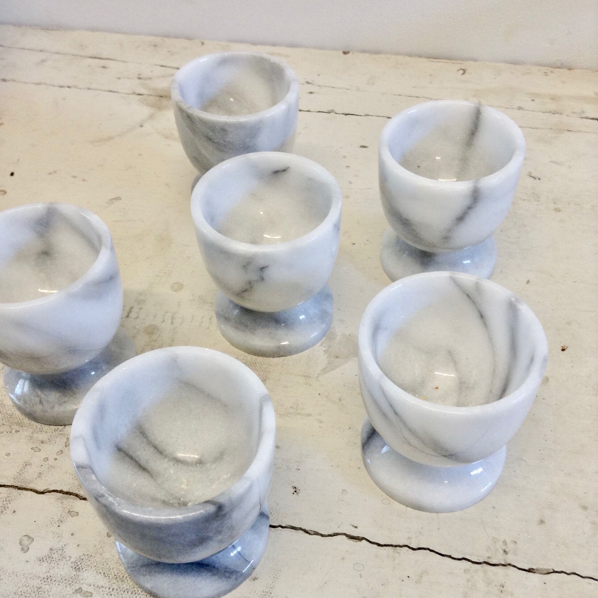 Egg cups in marble