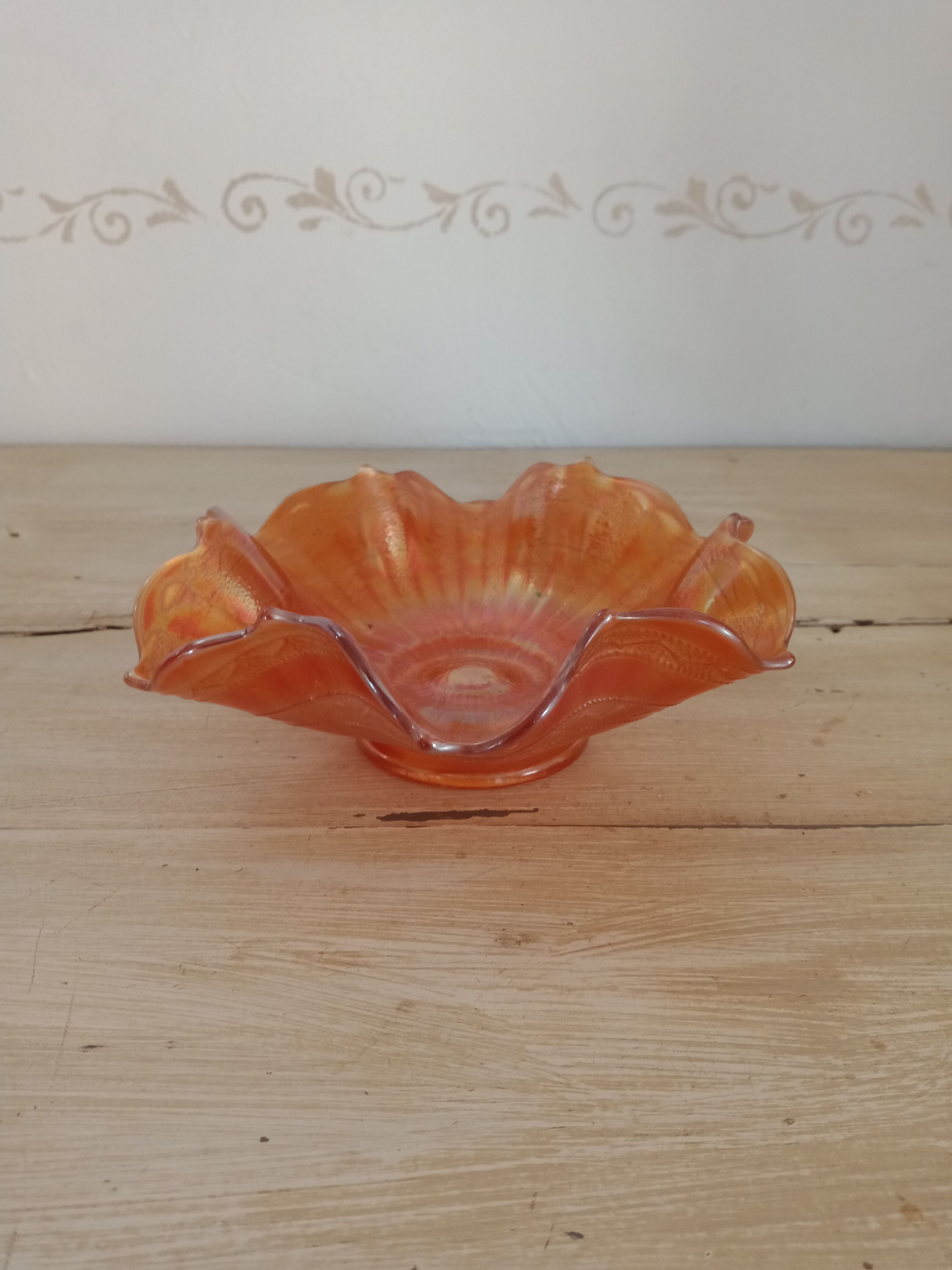Carnival glass bowl