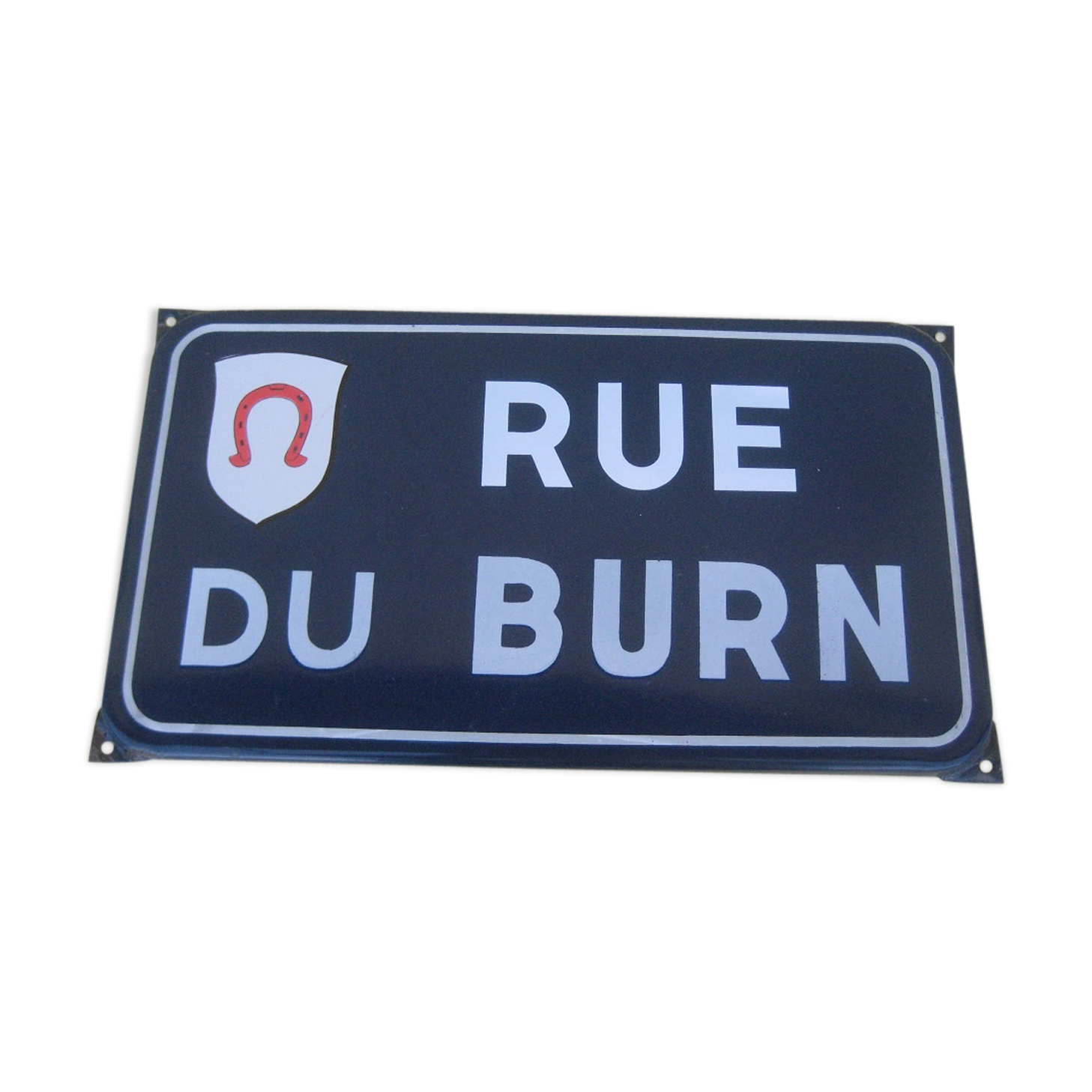 Old enamelled street plate, Burn street