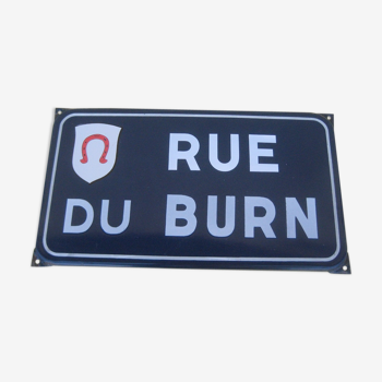 Old enamelled street plate, Burn street