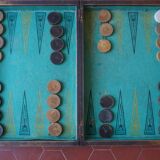 Former French Backgammon of 1930-1940 Vintage Table Game / Board Game
