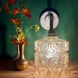 Vintage amber glass globe wall light