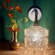 Vintage amber glass globe wall light
