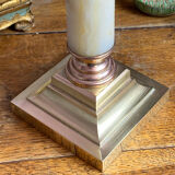 Lamp base in onyx and brass