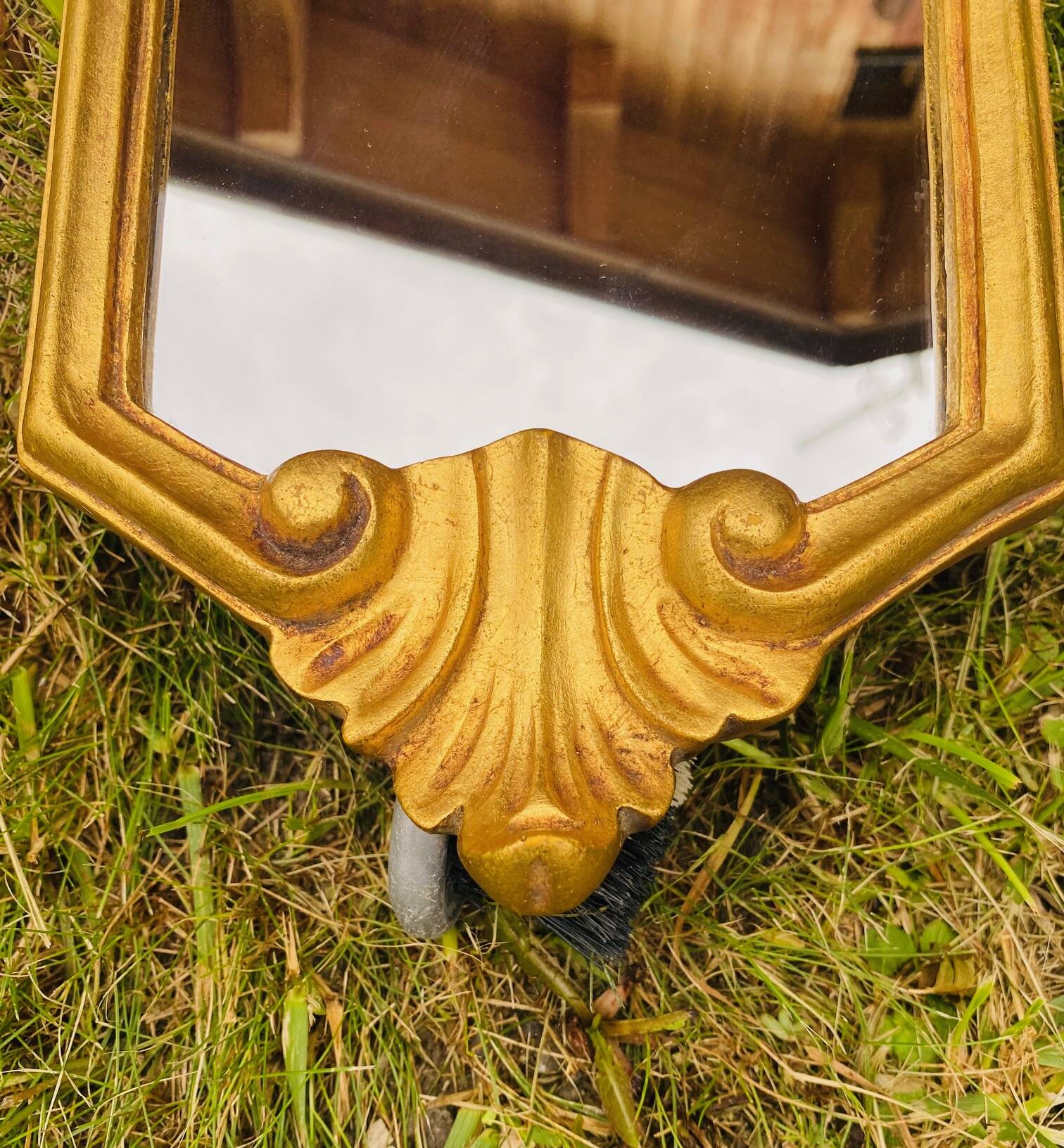 Antique gilded mirror.