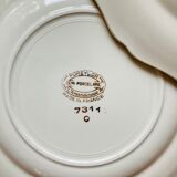 Lot of 6 white and golden vintage plates Poreylor l'Amandinoise France