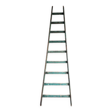 Antique ladder with green patina