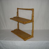 Rattan wall shelf - 60s bamboo