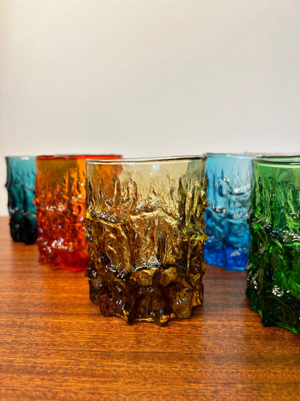 Lot de 6 verres Geoffrey Baxter années 60