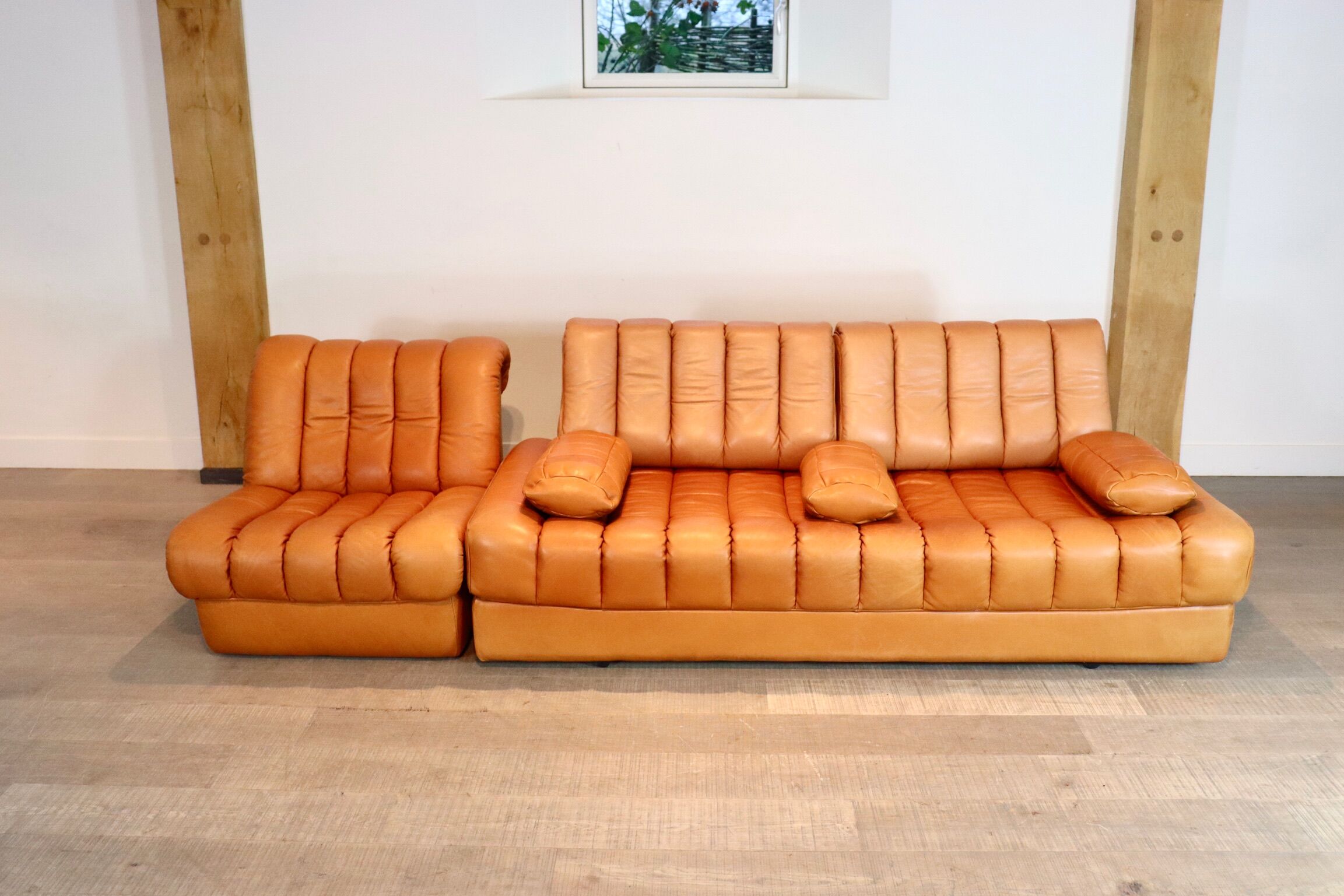 De Sede DS-85 daybed and lounge chair in cognac leather, 1960s