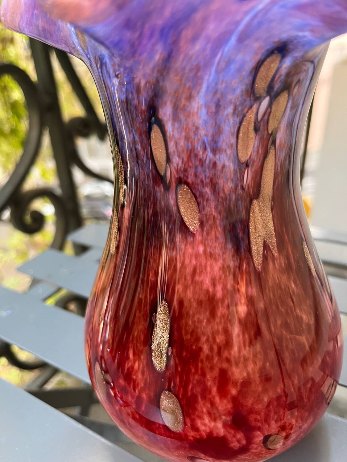 Vase de Murano vintage avec incrustation d’or