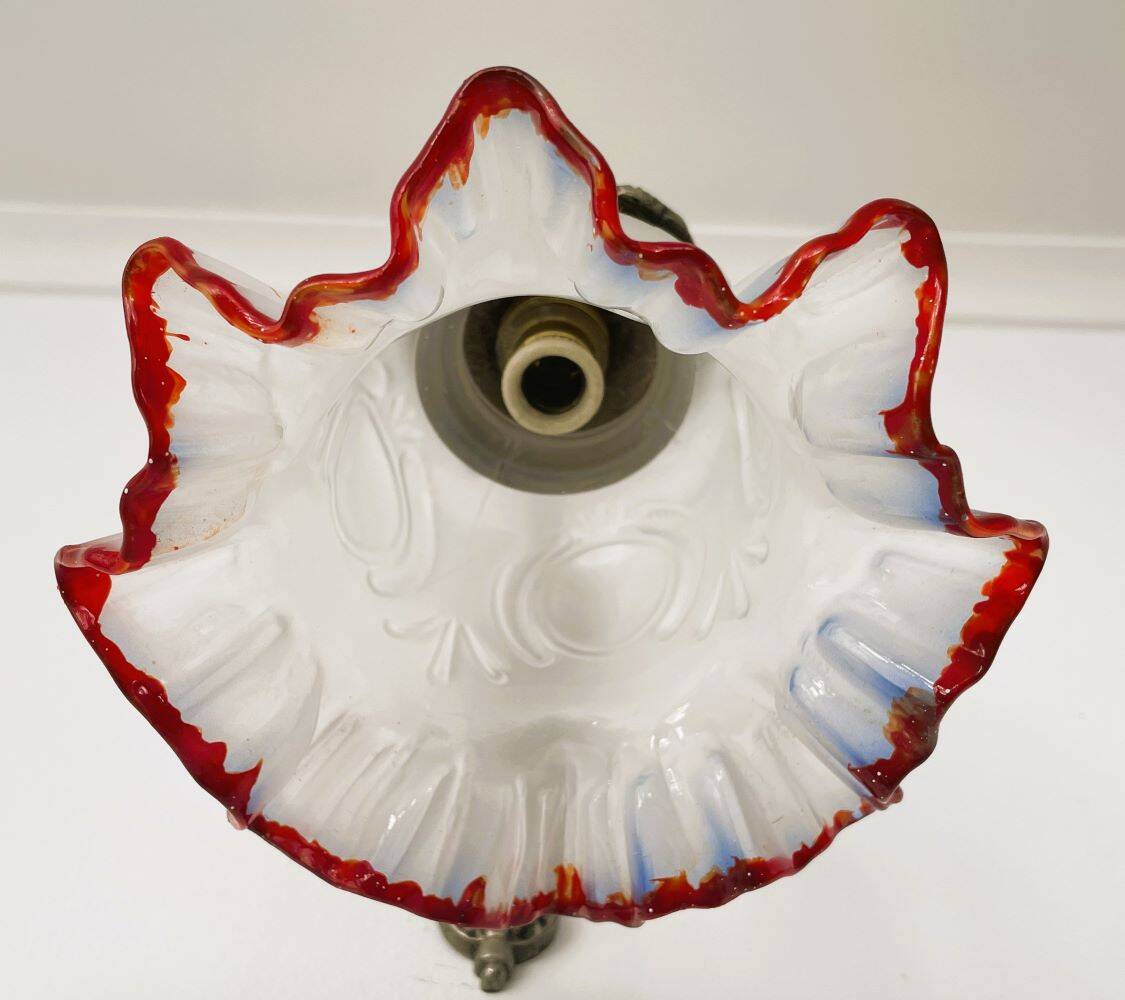 Portuguese mid century frosted glass tulip wall sconce lamp