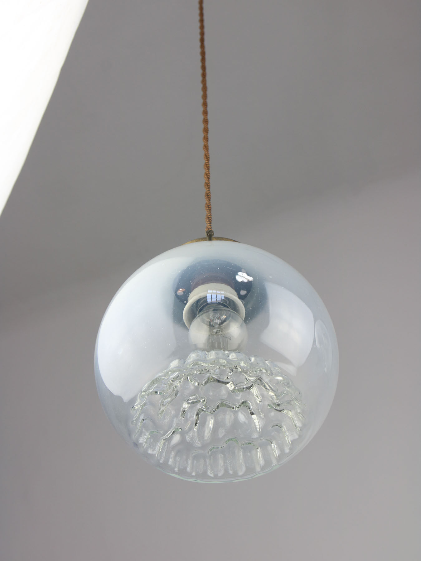 Vintage Murano Glass & Brass Pendant Lamp