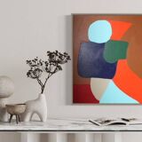 Orange-brown painting on canvas 65x54